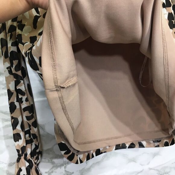 CALVIN KLEIN ANIMAL PRINT MOCK NECK TOP AND RUCHED MIDI SKIRT STRETCH SET M NWT - Picture 4 of 16